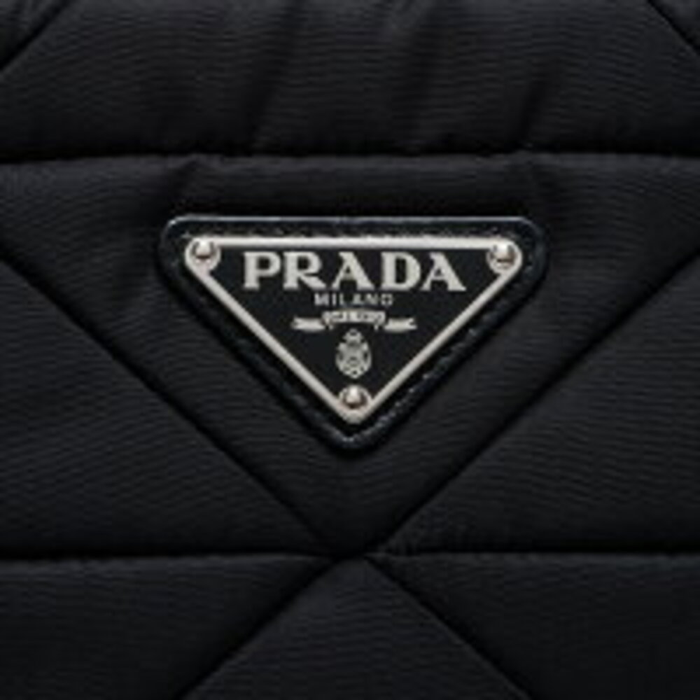 Prada Padent Triangle Logo Handbag Clutch Black - Picture 9 of 13